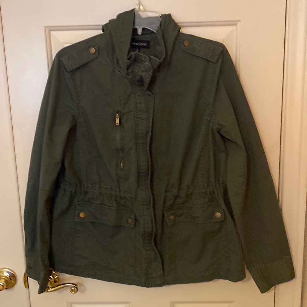 New Look Utility Hooded Jacket Army/Olive Green Size L